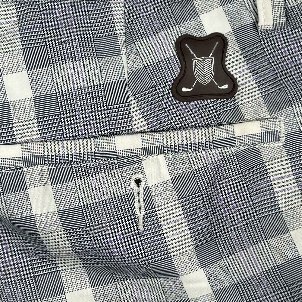 Black‎ Brown 1826 Plaid Golf Shorts Mens 34 Flat Front Cotton *Needs Washed* - Picture 6 of 9